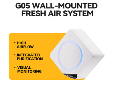 Yifei air G05 Wall Mounted Home Ventilation System HEPA Filter Fresh air Purifier Pipe Fresh air System