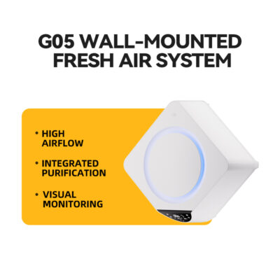 Yifei air G05 Wall Mounted Home Ventilation System HEPA Filter Fresh air Purifier Pipe Fresh air System