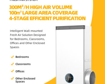 G35 Unidirectional Flow Wall Mounted Fresh air System for Home Ventilation HEPA Filter air Purifier Pipe Fresh air System