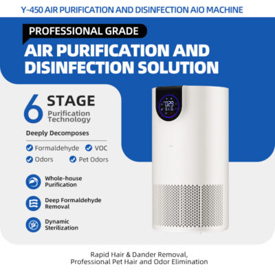 Tuya App-Controlled Touch Screen Household Air Purifier with H12 H13 HEPA Filter