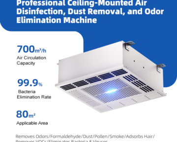 D7 Plus Ceiling-mounted HEPA Filter Air Purifier for Hospitals Nursing Homes UV Sterilization & Deodorization