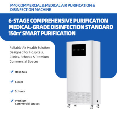 Large Air Volume Big Room Smart Control HEPA Filter UV-C Sterilization Air Purifier for Hospital Gymnasium ROHS Certified