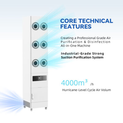 Moveable Vertical Large Commercial Air Purifier HEPA Filter Quiet Operation for Industrial Use Airports Stations Exhibition