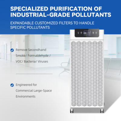 2400 m³/h Portable Smart Air Purifier Air Quality Indicator Light HEPA H13/H14 Filter Smart WiFi App-Controlled Ozone-Free